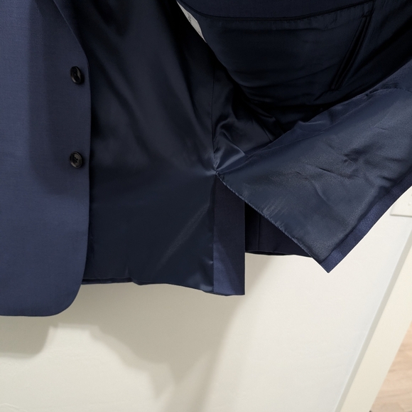 ‼️SOLD‼️ 100% Wool Calvin Klein Men's Blue Suit Formal Slim Fit 42S, 34X30 - Picture 10 of 11